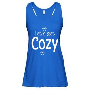 Lets Get Cozy Snowflakes Funny Sarcastic Jokes Family Great Gift Ladies Essential Flowy Tank