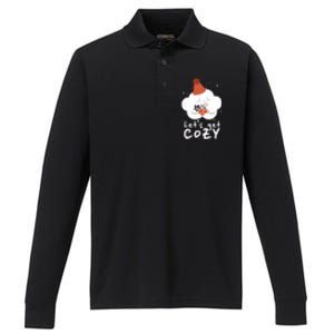 LetS Get Cozy For People Who Love Winter And Autumn Cute Gift Performance Long Sleeve Polo