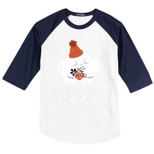 LetS Get Cozy For People Who Love Winter And Autumn Cute Gift Baseball Sleeve Shirt