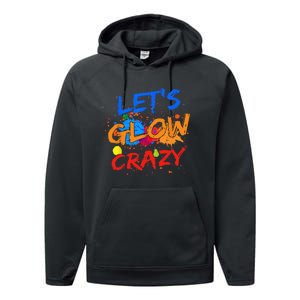 Let's Glow Crazy Glow Party 80s Retro Costume Party Lover Performance Fleece Hoodie