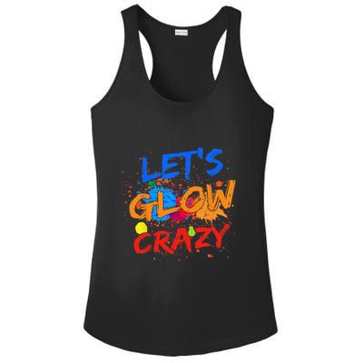 Let's Glow Crazy Glow Party 80s Retro Costume Party Lover Ladies PosiCharge Competitor Racerback Tank