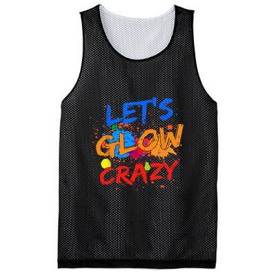 Let's Glow Crazy Glow Party 80s Retro Costume Party Lover Mesh Reversible Basketball Jersey Tank
