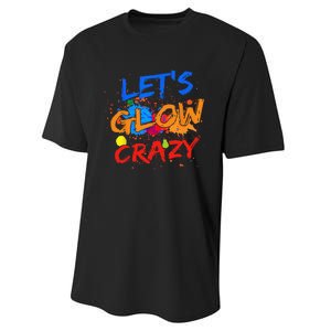 Let's Glow Crazy Glow Party 80s Retro Costume Party Lover Performance Sprint T-Shirt