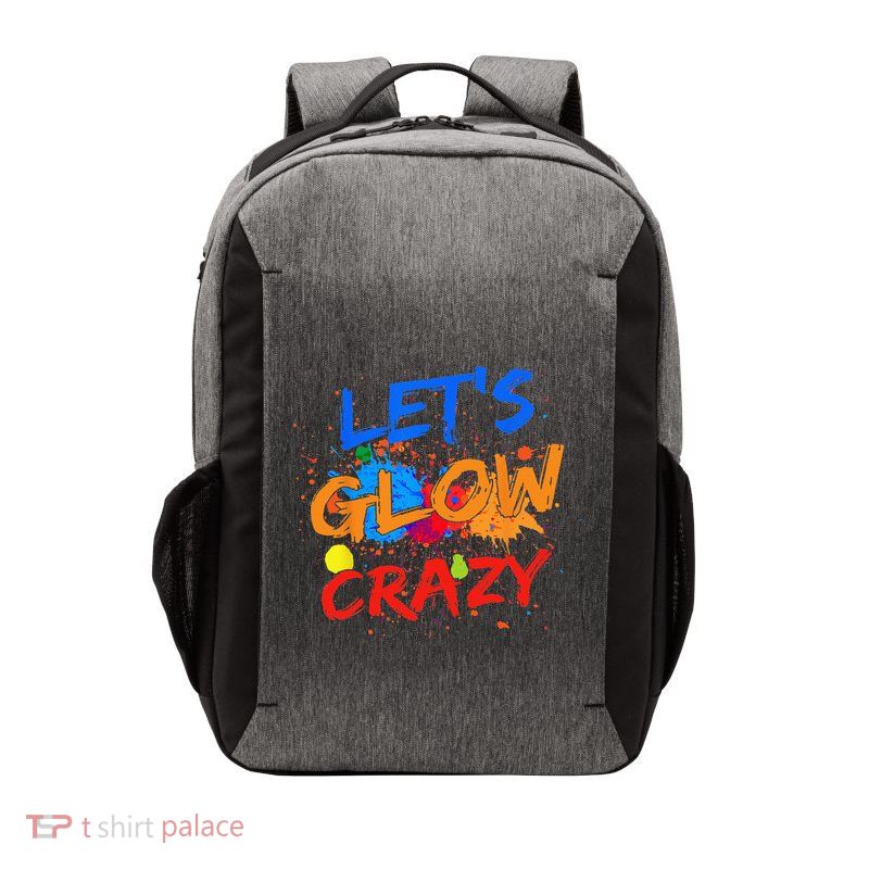 Let's Glow Crazy Glow Party 80s Retro Costume Party Lover Vector Backpack