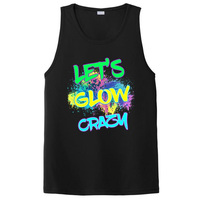 Lets Glow Crazy Glow Party 80s Retro Costume Party Lover PosiCharge Competitor Tank