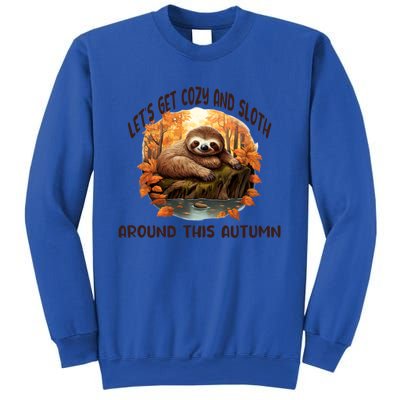 LetS Get Cozy And Sloth Autumn Design Gift Sweatshirt