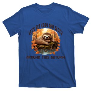 LetS Get Cozy And Sloth Autumn Design Gift T-Shirt