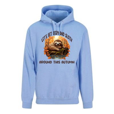 LetS Get Cozy And Sloth Autumn Design Gift Unisex Surf Hoodie