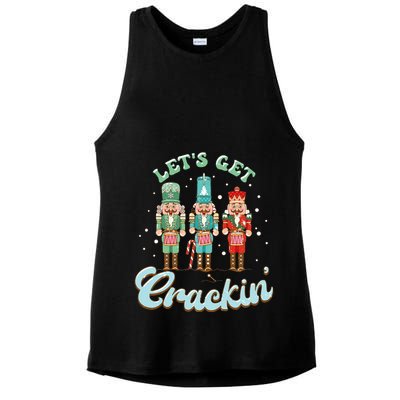 Lets Get Crackin Three Nutcrackers Christmas Teacher Ladies PosiCharge Tri-Blend Wicking Tank