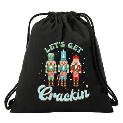 Lets Get Crackin Three Nutcrackers Christmas Teacher Drawstring Bag