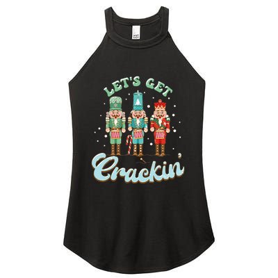 Lets Get Crackin Three Nutcrackers Christmas Teacher Women's Perfect Tri Rocker Tank