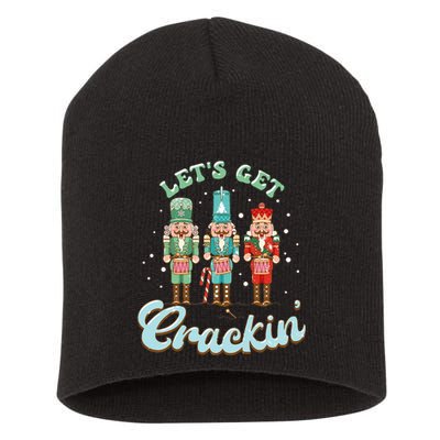 Lets Get Crackin Three Nutcrackers Christmas Teacher Short Acrylic Beanie