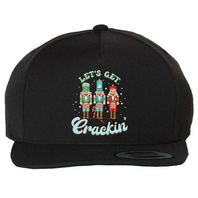 Lets Get Crackin Three Nutcrackers Christmas Teacher Wool Snapback Cap