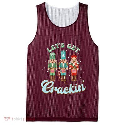 Lets Get Crackin Three Nutcrackers Christmas Teacher Mesh Reversible Basketball Jersey Tank