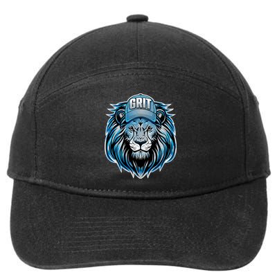 Lion Grit Detroit Football Sports Fan 7-Panel Snapback Hat