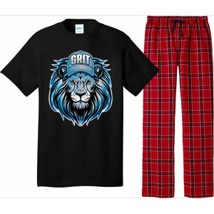 Lion Grit Detroit Football Sports Fan Pajama Set