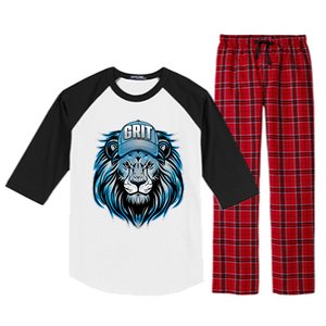 Lion Grit Detroit Football Sports Fan Raglan Sleeve Pajama Set