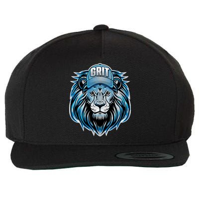 Lion Grit Detroit Football Sports Fan Wool Snapback Cap