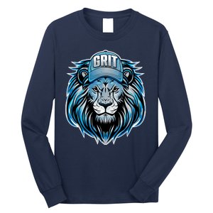 Lion Grit Detroit Football Sports Fan Long Sleeve Shirt