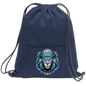 Lion Grit Detroit Football Sports Fan Sweatshirt Cinch Pack Bag