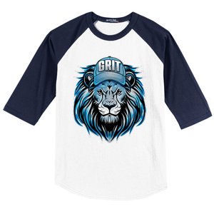 Lion Grit Detroit Football Sports Fan Baseball Sleeve Shirt