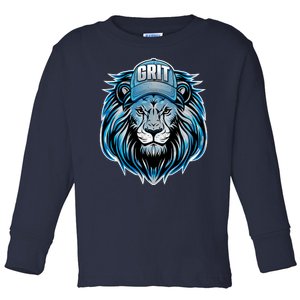 Lion Grit Detroit Football Sports Fan Toddler Long Sleeve Shirt