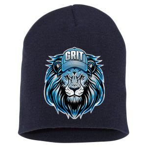 Lion Grit Detroit Football Sports Fan Short Acrylic Beanie