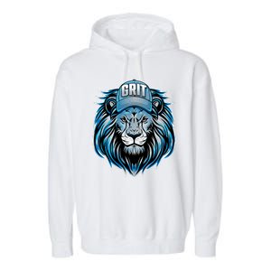 Lion Grit Detroit Football Sports Fan Garment-Dyed Fleece Hoodie