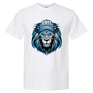 Lion Grit Detroit Football Sports Fan Garment-Dyed Heavyweight T-Shirt