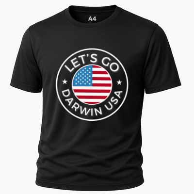 Lets Go Darwin Vintage Funny Darwin America Flag Performance Shirt