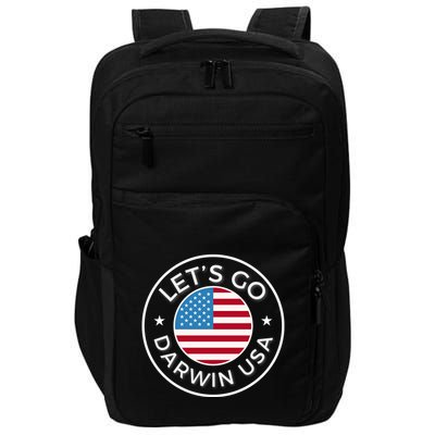 Lets Go Darwin Vintage Funny Darwin America Flag Impact Tech Backpack