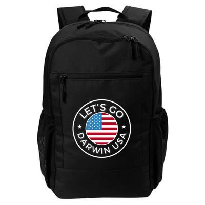 Lets Go Darwin Vintage Funny Darwin America Flag Backpack