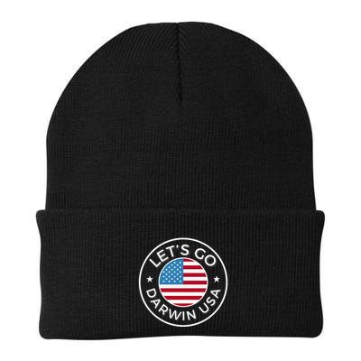Lets Go Darwin Vintage Funny Darwin America Flag Beanie