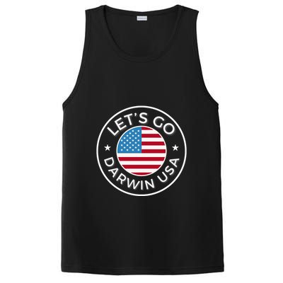Lets Go Darwin Vintage Funny Darwin America Flag PosiCharge Competitor Tank