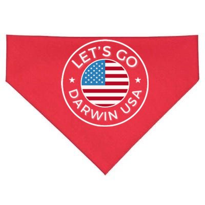 Lets Go Darwin Vintage Funny Darwin America Flag USA-Made Doggie Bandana