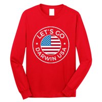 Lets Go Darwin Vintage Funny Darwin America Flag Long Sleeve Shirt