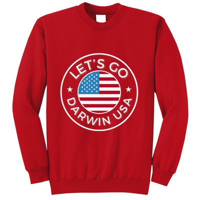 Lets Go Darwin Vintage Funny Darwin America Flag Sweatshirt