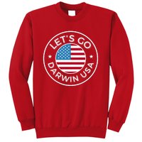 Lets Go Darwin Vintage Funny Darwin America Flag Sweatshirt