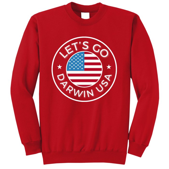 Lets Go Darwin Vintage Funny Darwin America Flag Sweatshirt