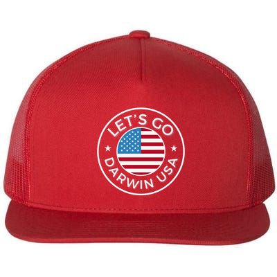 Lets Go Darwin Vintage Funny Darwin America Flag Flatbill Hat