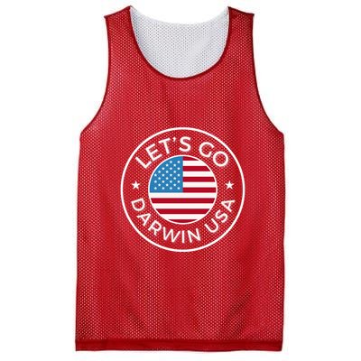 Lets Go Darwin Vintage Funny Darwin America Flag Mesh Reversible Basketball Jersey Tank