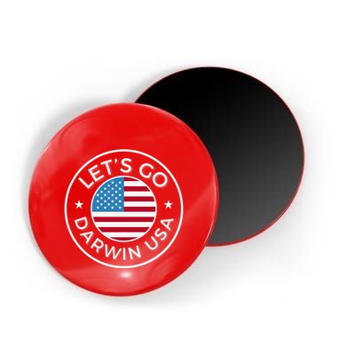 Lets Go Darwin Vintage Funny Darwin America Flag Magnet