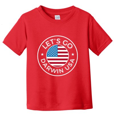 Lets Go Darwin Vintage Funny Darwin America Flag Toddler T-Shirt