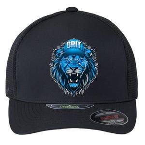 Lion Grit Detroit Football Sports Fan Flexfit Unipanel Trucker Cap