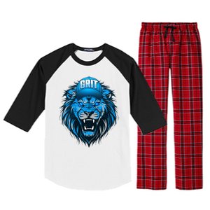 Lion Grit Detroit Football Sports Fan Raglan Sleeve Pajama Set