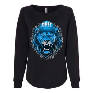 Lion Grit Detroit Football Sports Fan Womens California Wash Sweatshirt