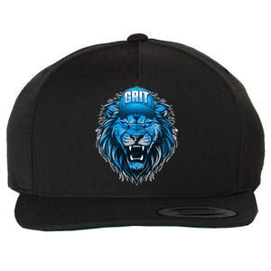 Lion Grit Detroit Football Sports Fan Wool Snapback Cap