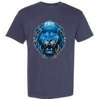 Lion Grit Detroit Football Sports Fan Garment-Dyed Heavyweight T-Shirt