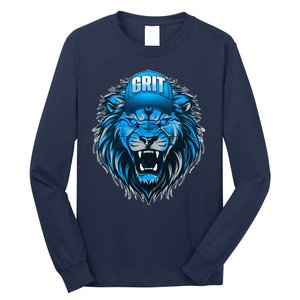 Lion Grit Detroit Football Sports Fan Long Sleeve Shirt