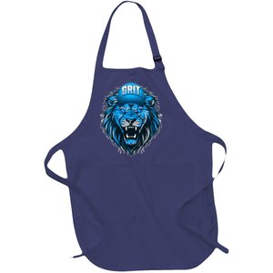 Lion Grit Detroit Football Sports Fan Full-Length Apron With Pockets